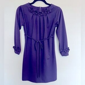 Florence Eiseman Purple Dress Embellished Flowers Size 12